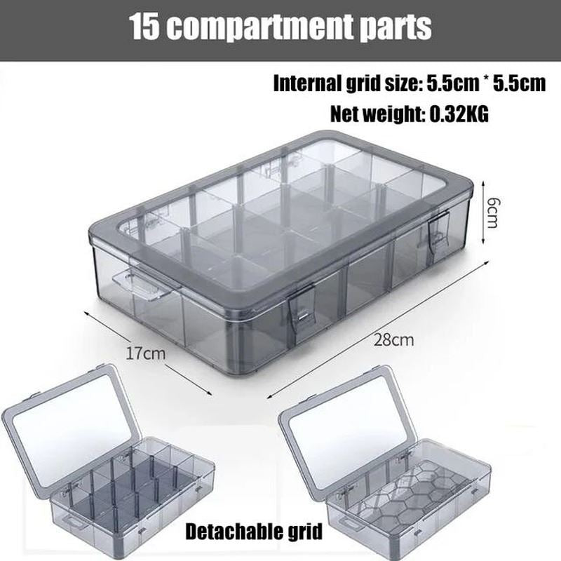Clear Plastic Storage Box for Tools and Jewelry Parts, Ideal for Organizing Small Items