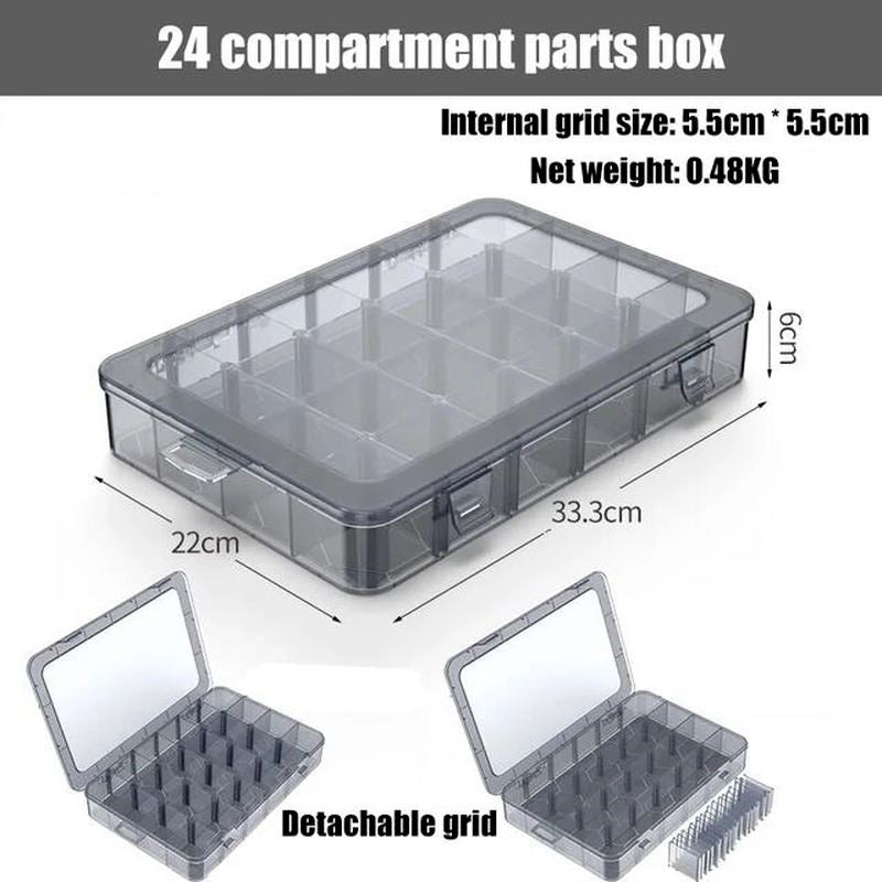 Clear Plastic Storage Box for Tools and Jewelry Parts, Ideal for Organizing Small Items
