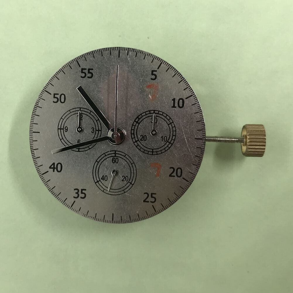 China Made 7750 automatic chronograph movement with ETA 7753 layout showing subdials at 3, 6, and 9 o'clock positions.