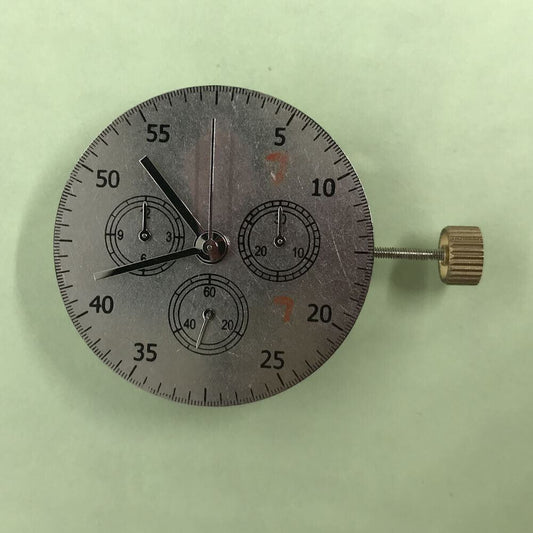 China Made 7750 automatic chronograph movement with ETA 7753 layout showing subdials at 3, 6, and 9 o'clock positions.