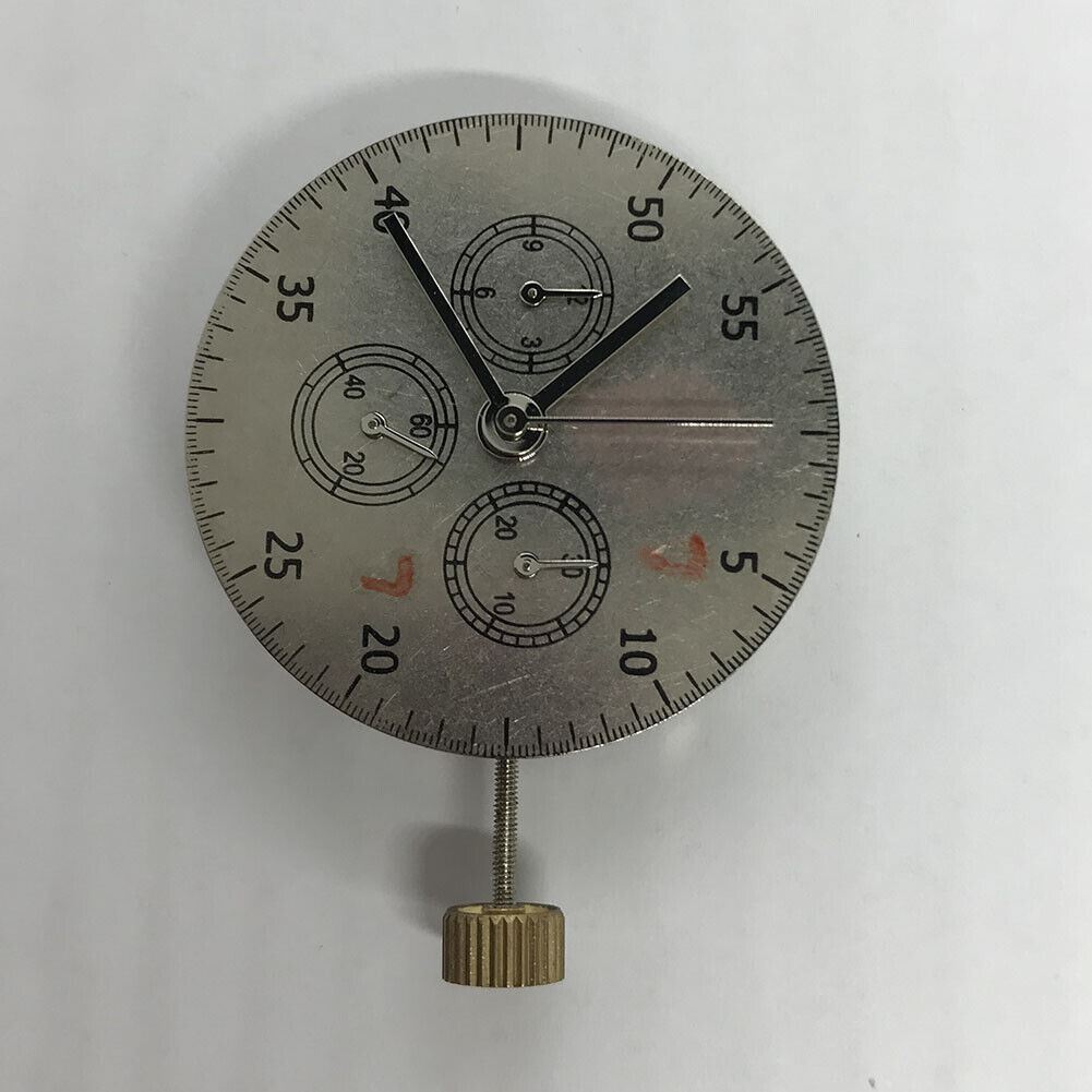 China Made 7750 automatic chronograph movement with ETA 7753 layout featuring subdials at 3, 6, and 9 o'clock positions for precise watch functionality.