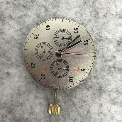 Asian 7750 automatic chronograph movement showing ETA 7753 layout with subdials at 3, 6, and 9 o?clock.