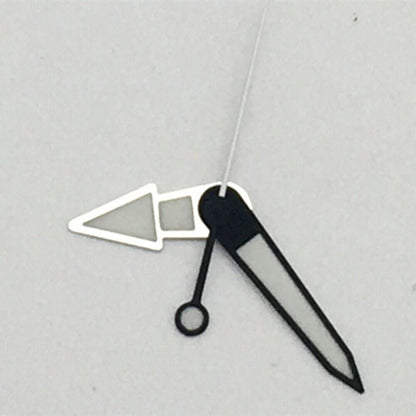 Black trim green luminous watch hands for NH35A/NH36A movement, precise and durable replacement parts.
