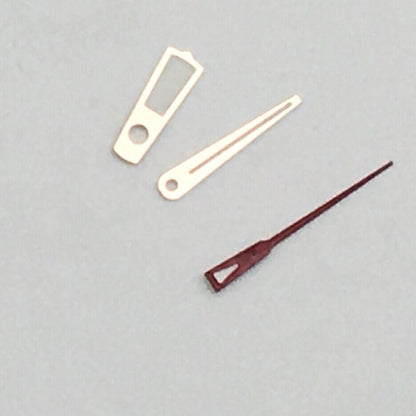 Green luminous watch hands set for NH35A/NH36A movement with red second hand, precision fit.
