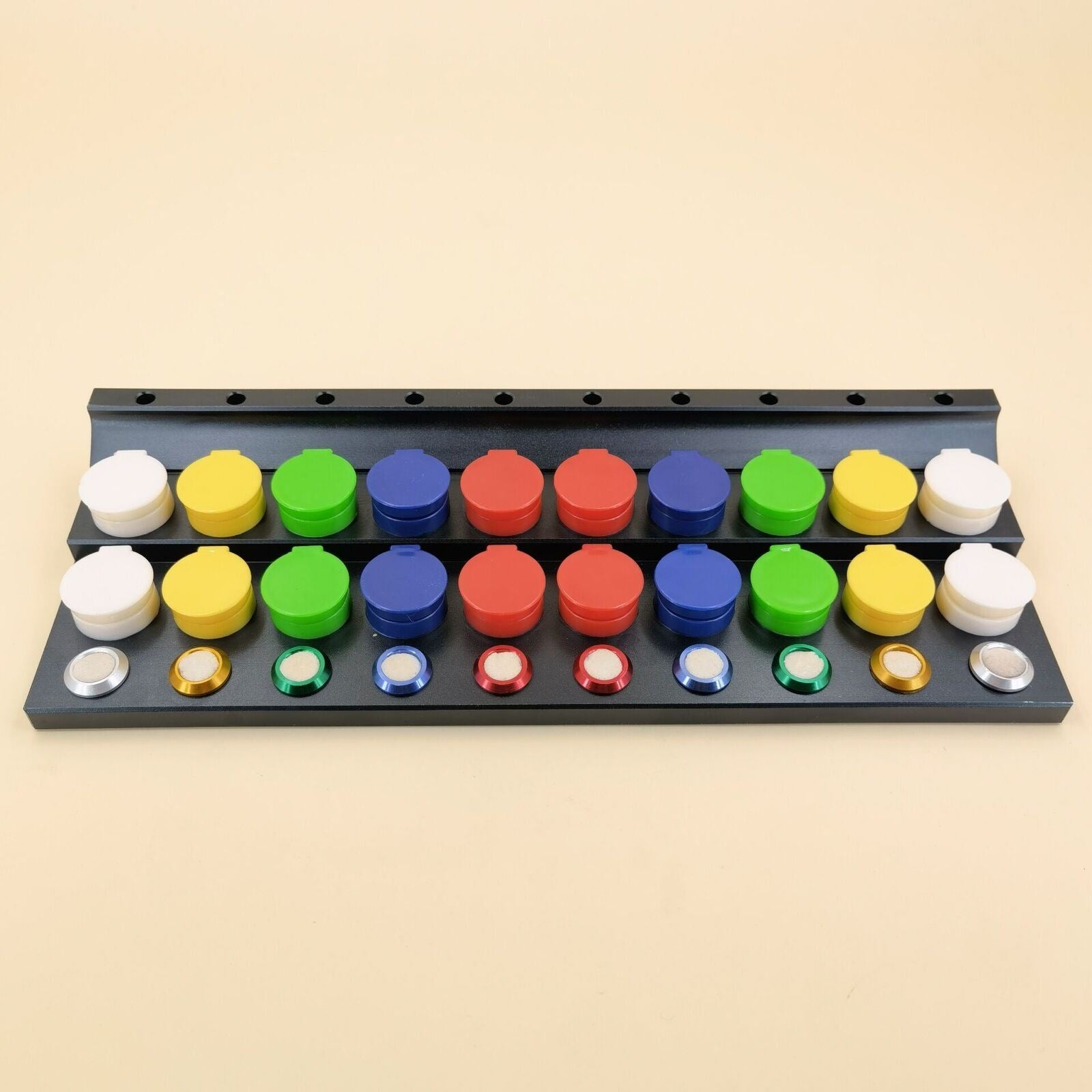 Die-cast alloy watch repair oil cups stand with 20 containers for precise lubrication - brand 30180.