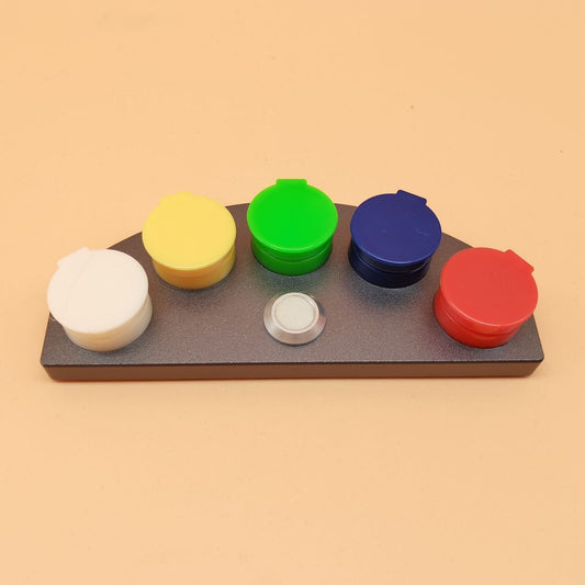 Watchmakers oil cup stand with 5 die-cast alloy containers for precise watch repair by Watchmakers.