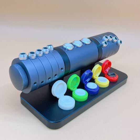 Die-cast alloy oil cup stand with 5 containers for Watch Repair 30180, organized workspace accessory.