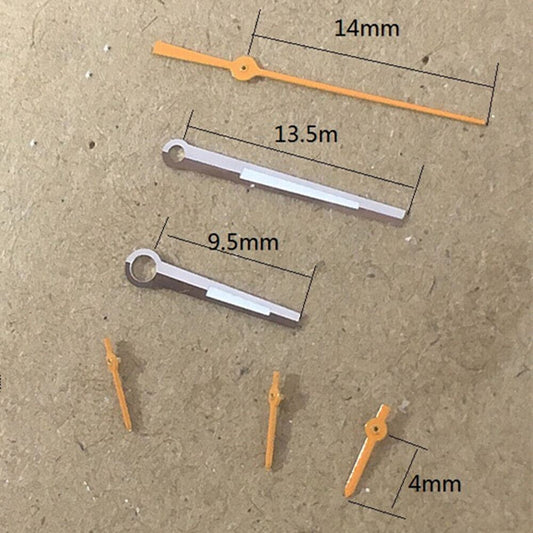 Silver and orange 6 hands for LT106 multifunctional watch movement