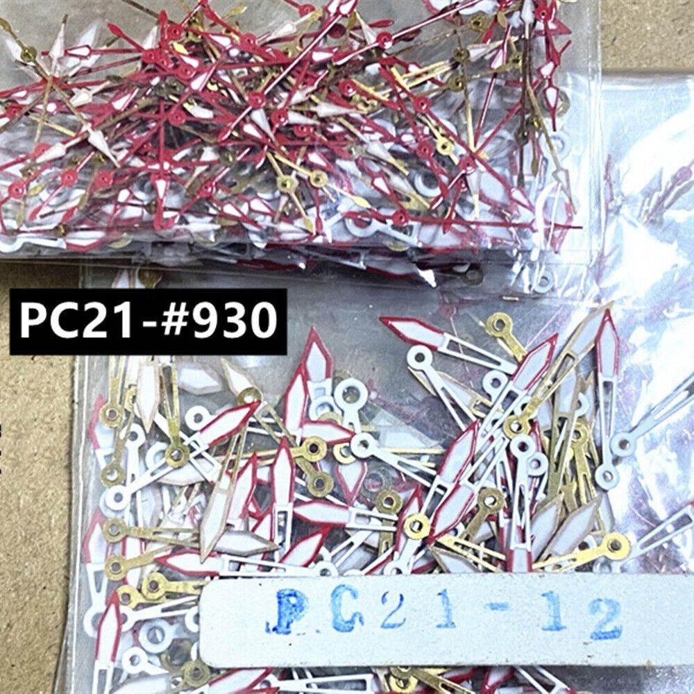 100 Sets Mixed White and Red Watch Hands for Hattori Epson PC21 Quartz Movement