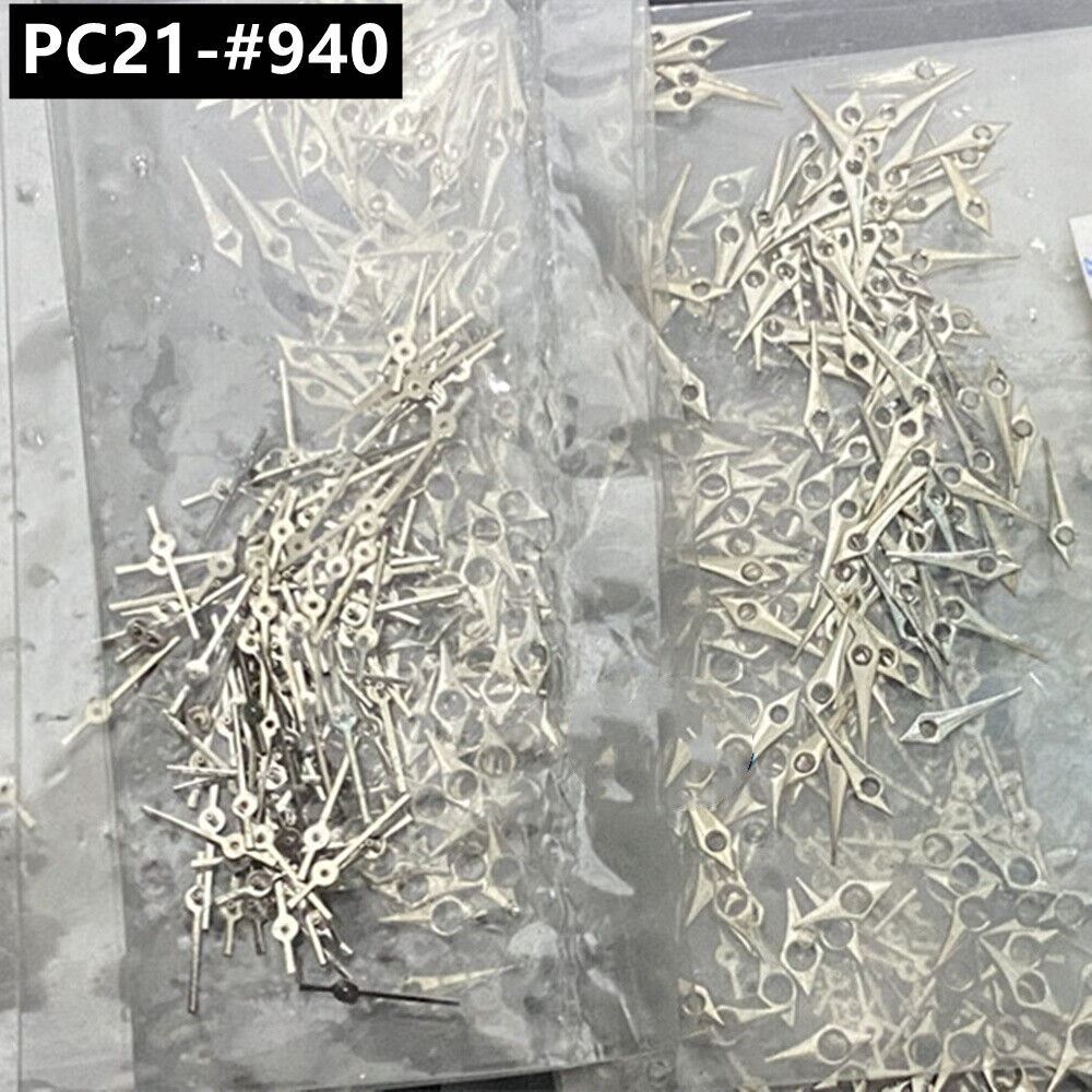 100 Sets 5mm Silver Watch Hands for Hattori Epson PC21 Quartz Movement