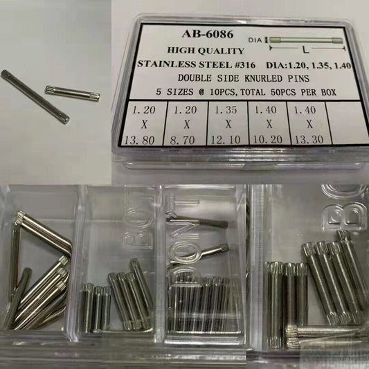 1.2mm 1.35mm 1.4mm Thick Ends Knurled Bar Watch Band Bracelet Link Pin AB-6086