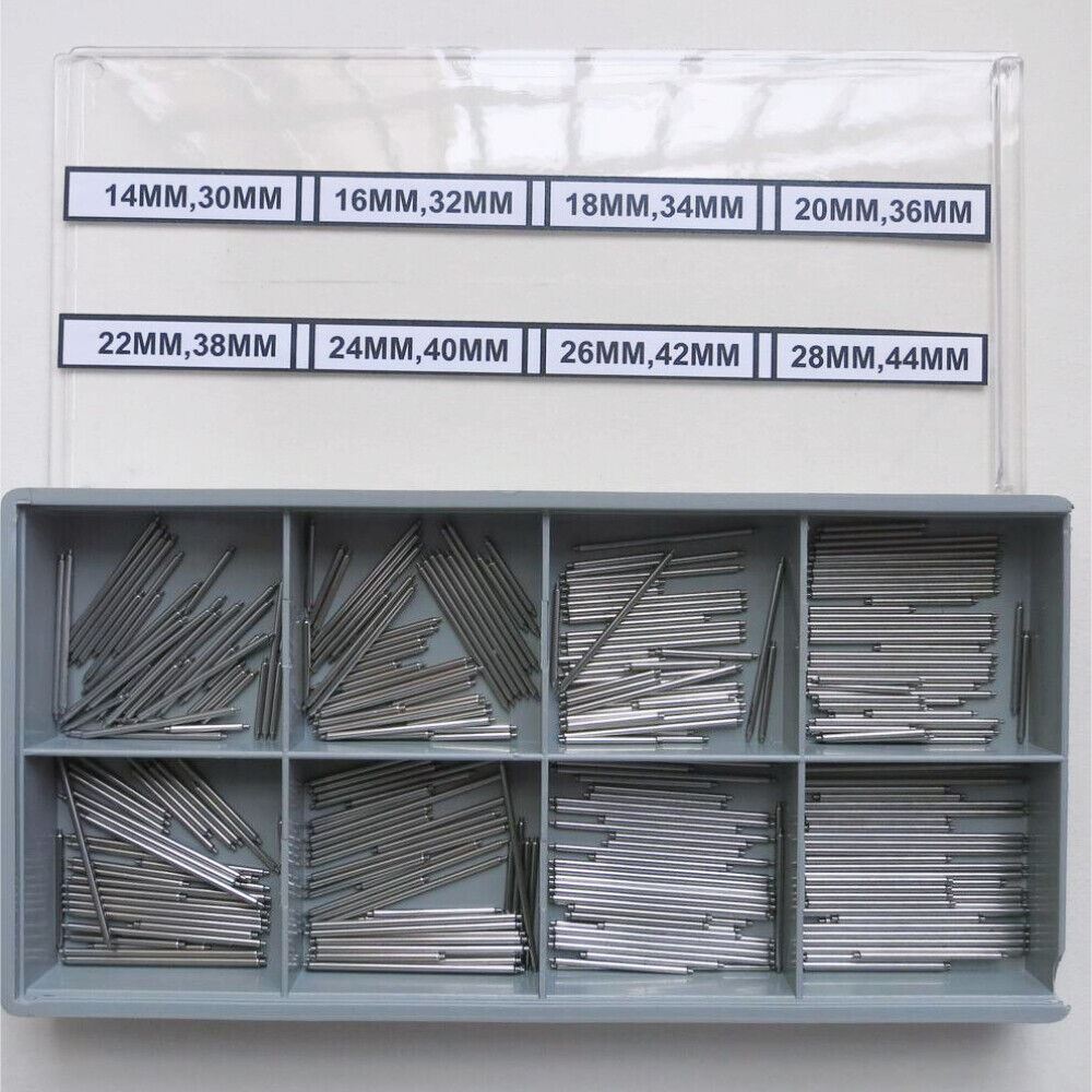 320pcs 1.5mm stainless steel spring bars assortment 14-44mm for watch strap replacement