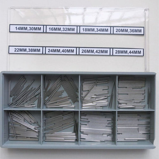 320pcs 1.5mm stainless steel spring bars assortment 14-44mm for watch strap replacement