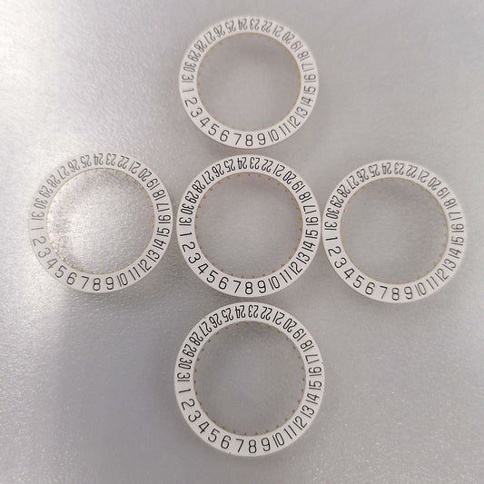 Disque de date blanc générique Date@6 pour mouvement <tc>ETA</tc>2824-2