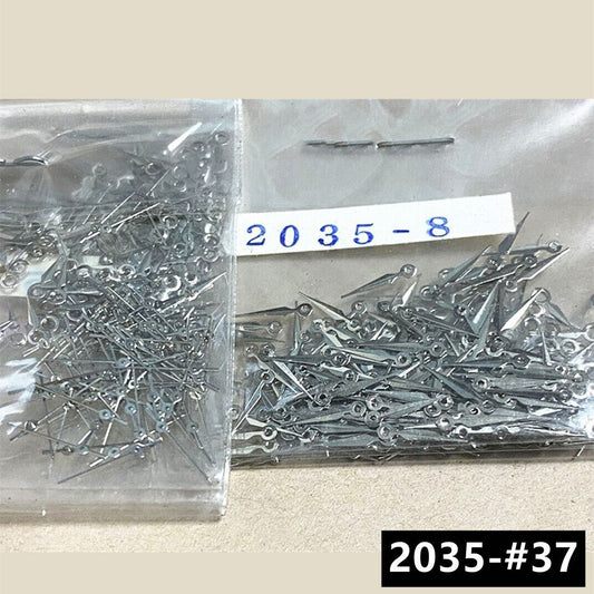 Silver 8mm 3D arrow-shaped watch hands set for Miyota 2035 movement, 100 pieces.