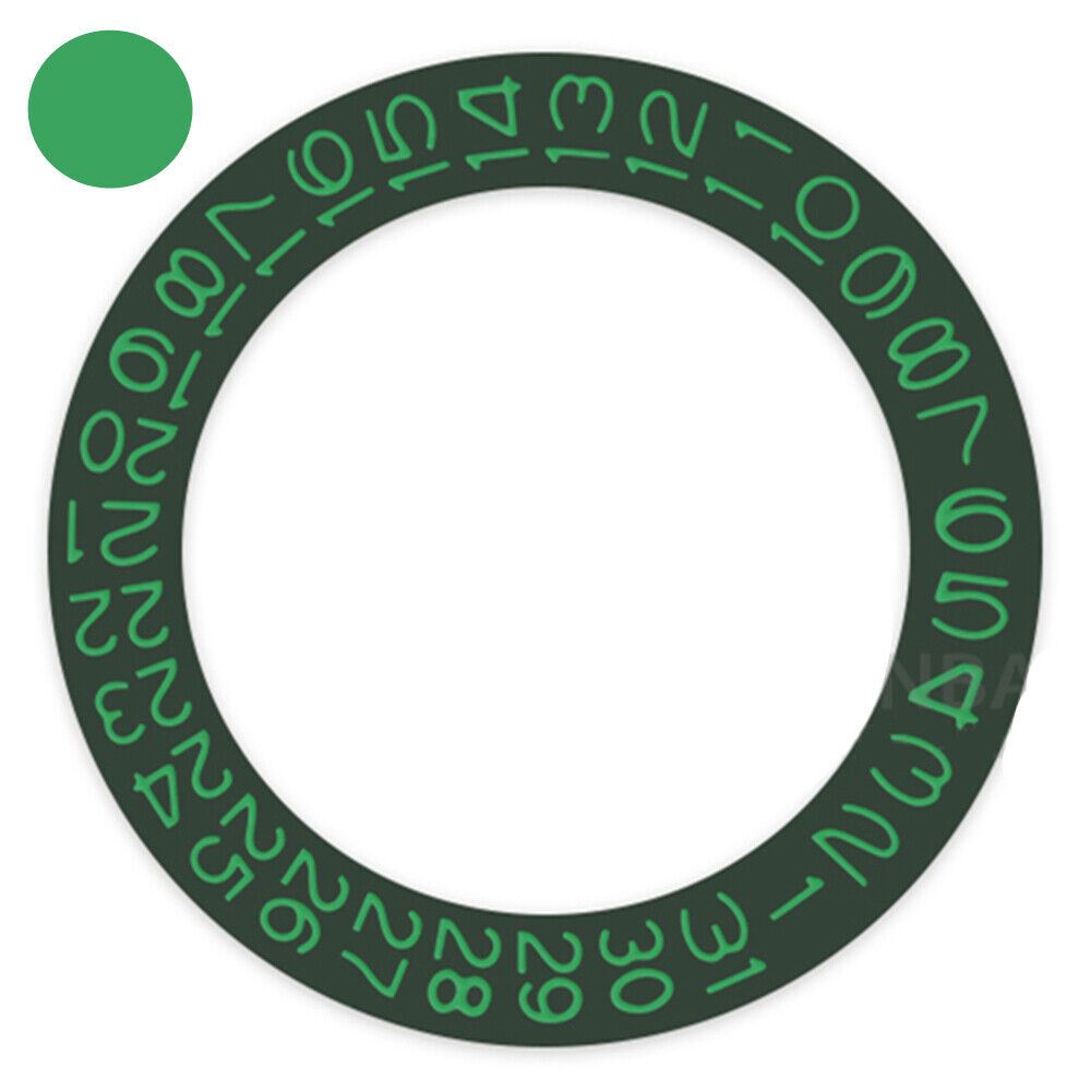 Fond vert chasseur foncé, police vert jade, roue de date pour Miyota NH35 NH36