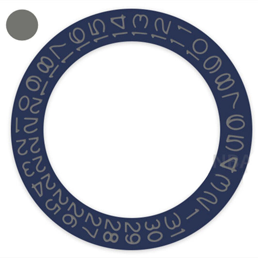 Disque de date gris avec fond bleu denim pour Miyota NH35 NH36
