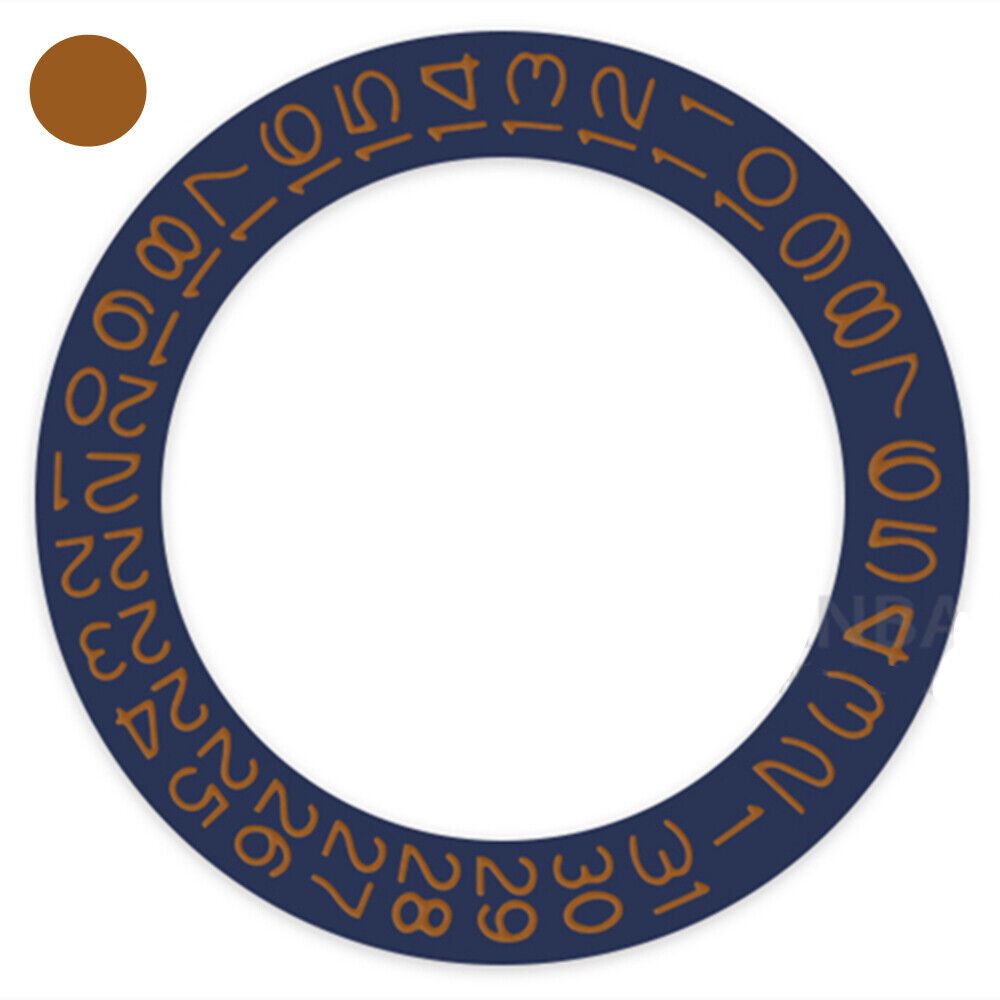 Disque de date en denim bleu avec fond brun roux pour Miyota NH35 NH36