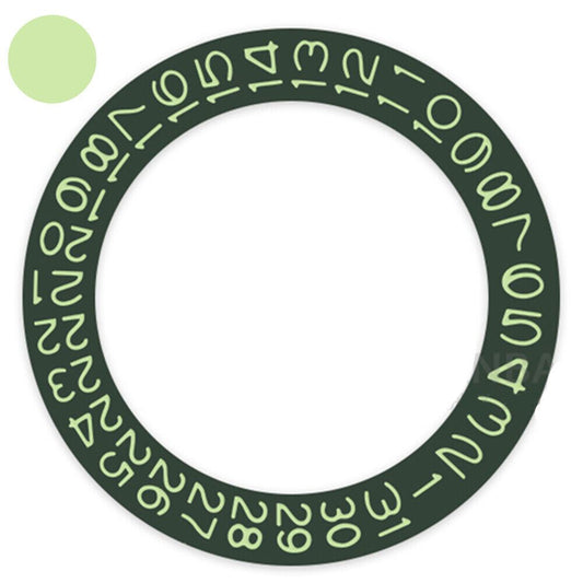 Fond vert chasseur foncé, police vert sauge, roue de date pour Miyota NH35 NH36