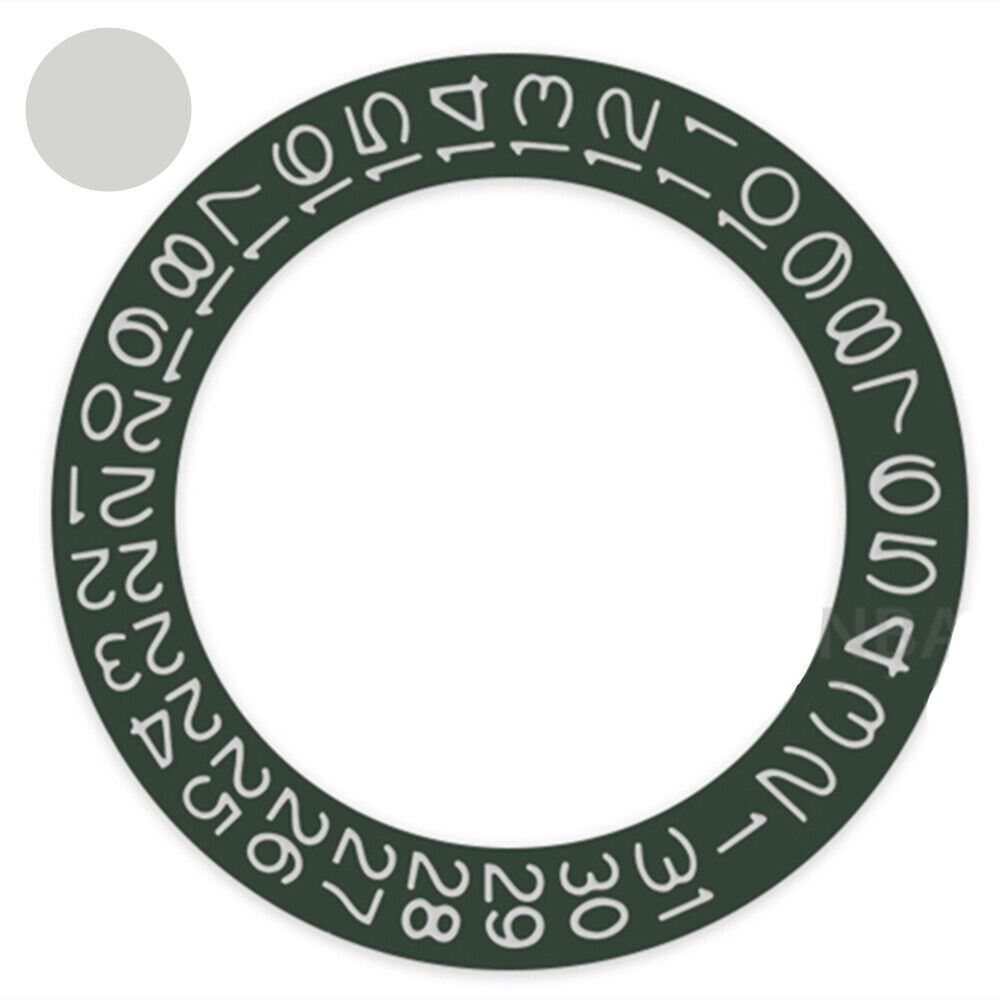 Fond vert chasseur foncé, police gris clair, roue de date pour Miyota NH35 NH36
