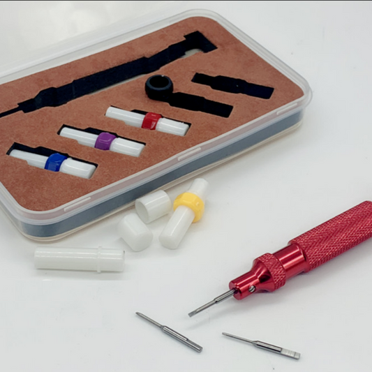 Watch Repair Tool 0.8-1.6mm screwdriver kit with 12mm handle for precise watch accessory repairs.