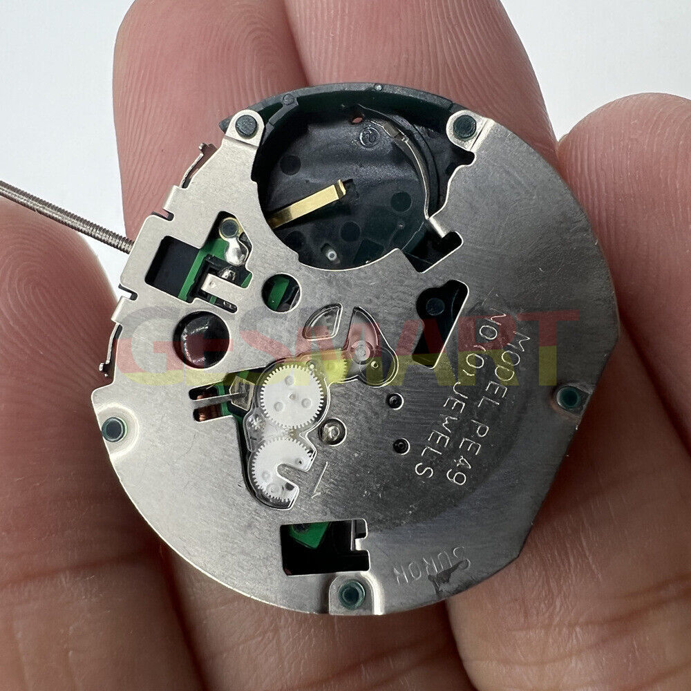 SUNON PE49 quartz watch repair part showing date and small second at 6 o'clock position