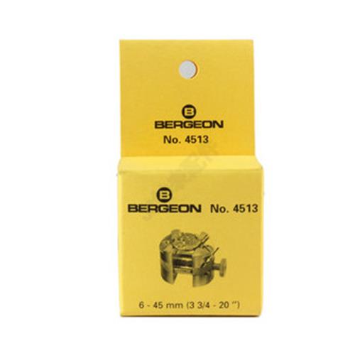 Bergeon 4513 double jaw universal movement holder for precise watch repair and assembly tasks.