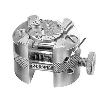 Bergeon 4513 double jaw universal watch movement holder for precise repair and assembly.