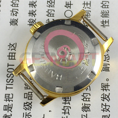 23mm Lady Watch with gold markers, gradient green dial, square case, manual mechanical movement.