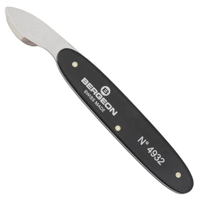 Bergeon 4932 watch case knife with sharp blade for precise bezel and caseback opening, ideal for watch repair.