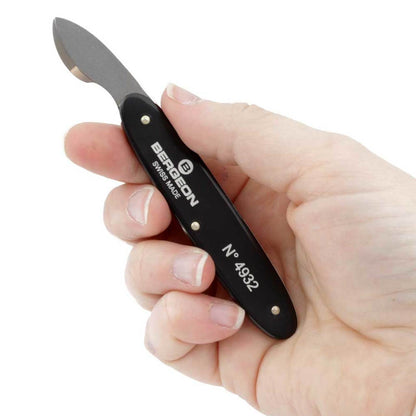 Bergeon 4932 watch case knife with sharp blade for precise bezel and caseback opening in watch repair.