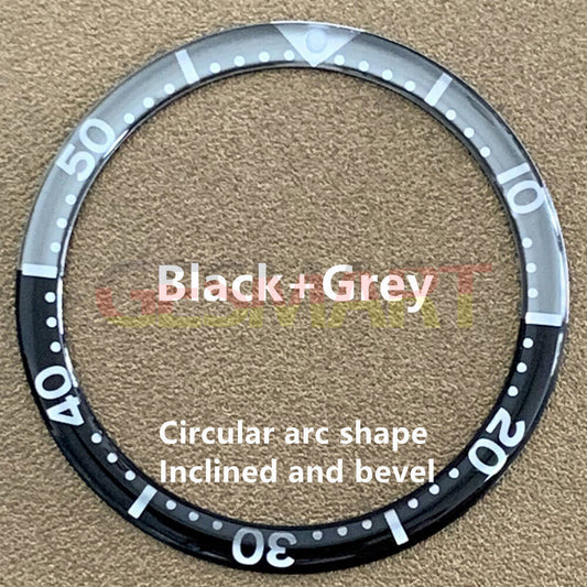 39mm Grey Graduation Circular Arc Bevel Aluminium Watch Bezel Insert for precise time tracking on wristwatches
