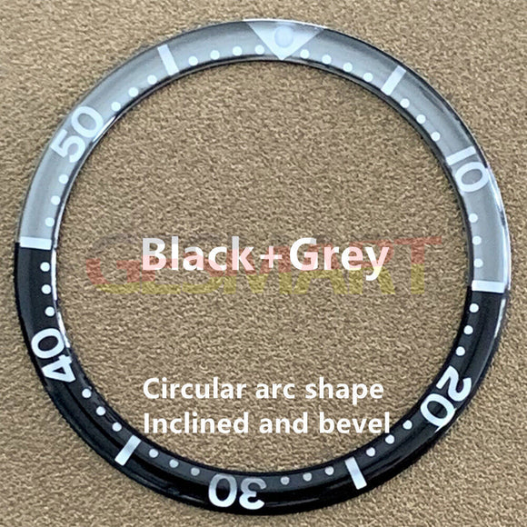 39mm/32.2mm Grey Graduation Circular Arc Bevel Aluminium Watch Bezel Insert