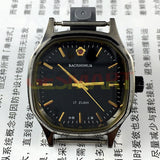 Shanghai Manual Mechanical Watch Golden Nail Black Dial Octagonal Case 17 Jews