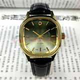 33mm Shanghai Manual Mechanical Watch Golden Nail Gradient Green Dial 17 Jews