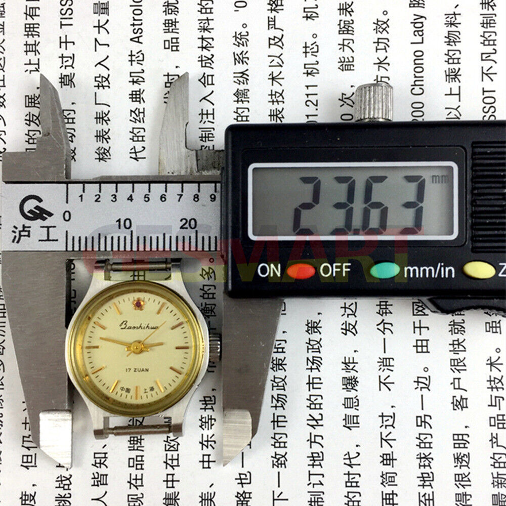 23mm Shanghai Lady Watch with golden nail markers and round case, classic manual mechanical design by Shanghai.