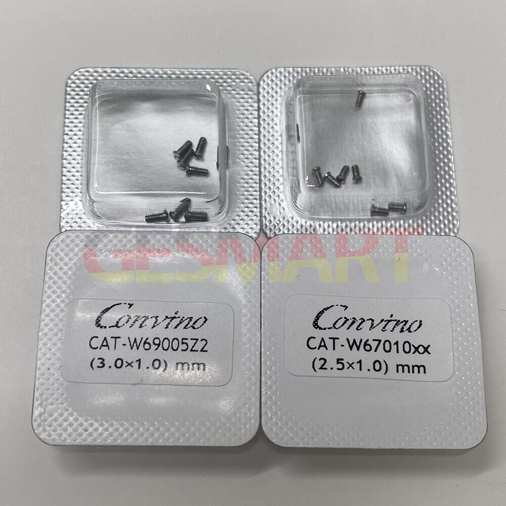 Men's 3x1mm slotted watch back cover screws, durable replacement parts for Cartier timepieces.