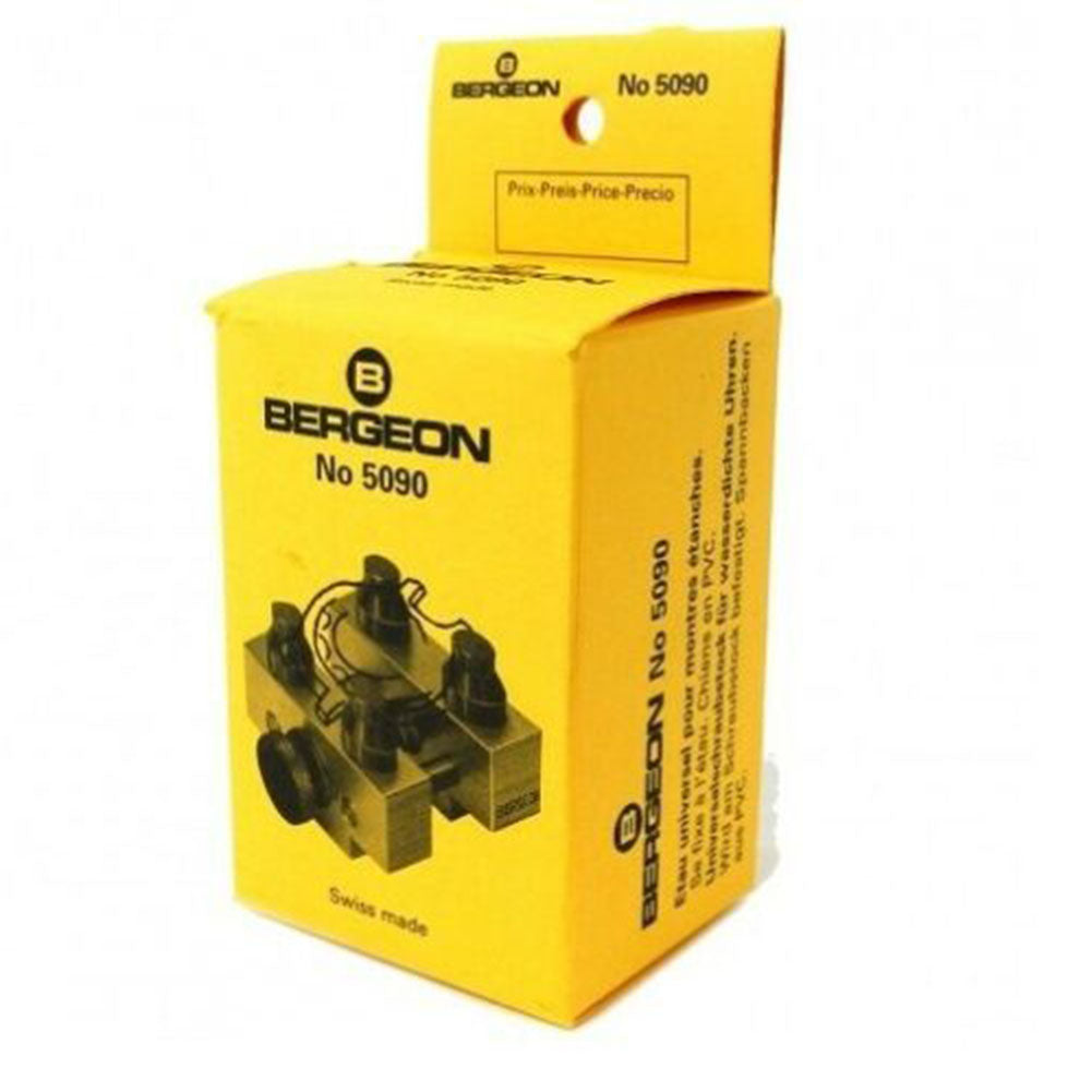 Bergeon 5090 watch case vise holder, waterproof design for secure watch repair and assembly.