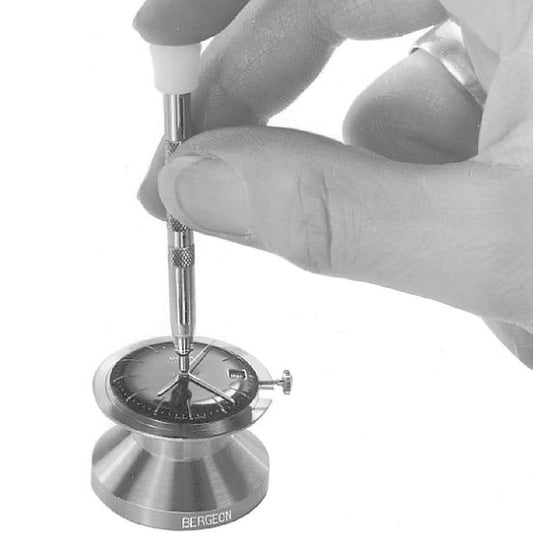 Bergeon 5409 Swiss watch movement holder securely supports various watch calibers during repair.