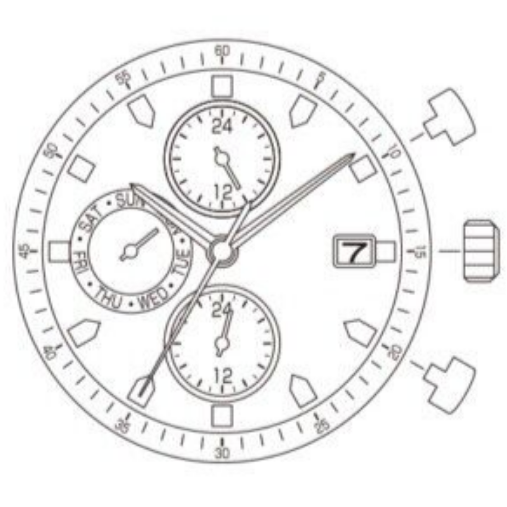 Miyota JP15 quartz watch movement repair part for accurate, durable watch functionality.