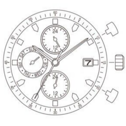 Miyota JP15 quartz watch movement repair part for accurate, durable watch functionality.