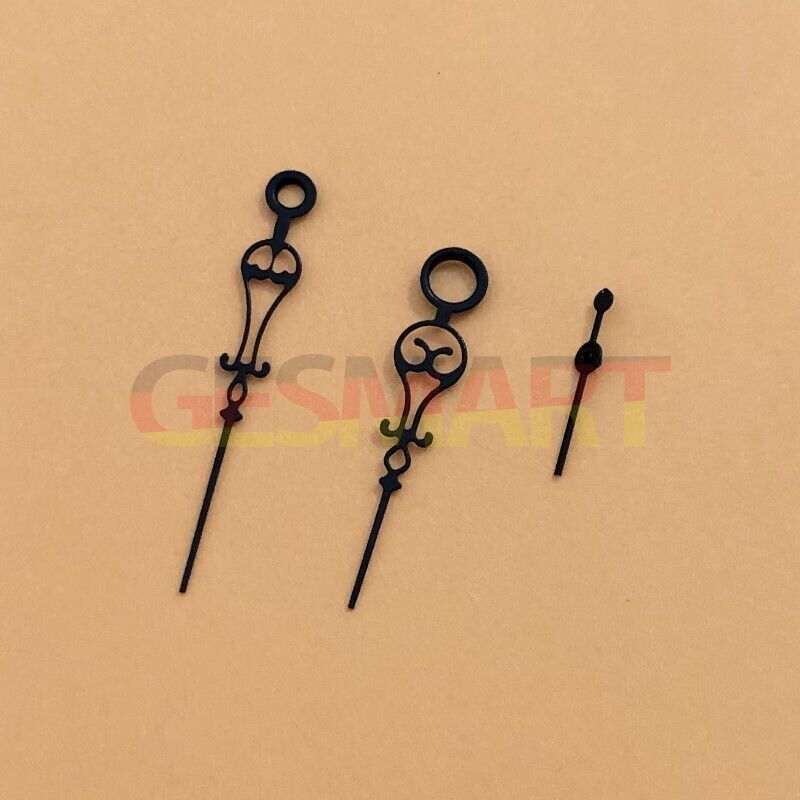 Black floral watch hands for Seagull ST3600 movement, elegant design enhancing luxury timepieces.