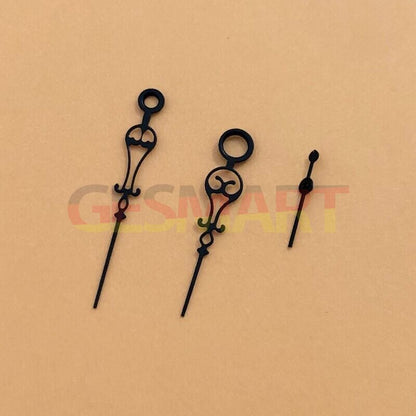 Black floral watch hands for Seagull ST3600 movement, elegant design enhancing luxury timepieces.