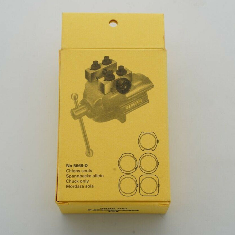 Bergeon 5685 waterproof watch case vice holder securing watches for precise repair and maintenance.