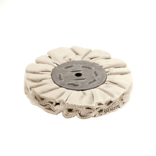 Bergeon 5689 unbleached cotton polishing wheel for precision watch accessory finishing