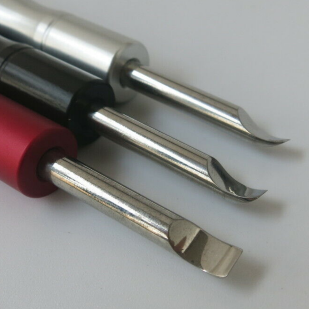 Set of 3 watch back cover opening levers, pry type tools for precise watch repair.