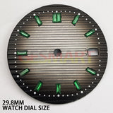 29.8mm Green Imitation Gemstone Nail Grey Watch Dial for NH35 Movement