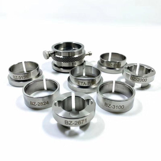 Set of 7 standard watch movement holders for 2671, 7750, 3100 models - secure fit accessory.