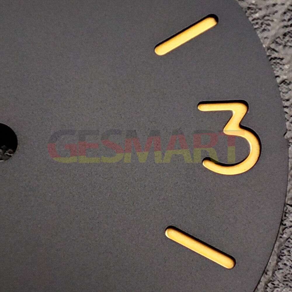 Green luminous black watch dial by ST3600 for ETA6497/6498 movement, perfect for accurate watch repairs.