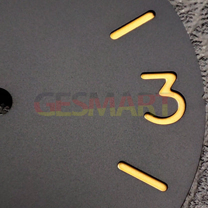 Green luminous black watch dial by ST3600 for ETA6497/6498 movement, perfect for accurate watch repairs.